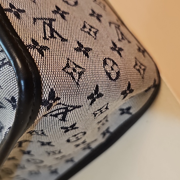Louis Vuitton Gray and Blue Mini Monogram Tote with Gold Hardware - Picture 12 of 13